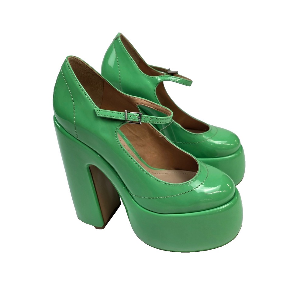 Schutz Zayne Mary Jane Platform Pump in Green Size 6
